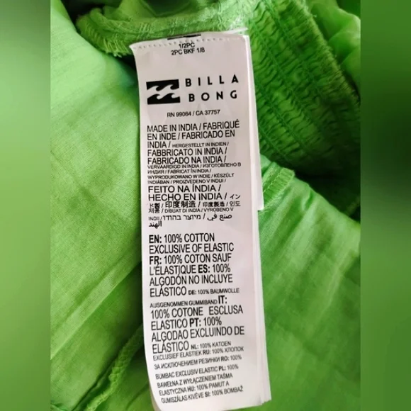 Billabong Sol Puff Sleeve Mini Dress. Size M - Picture 12 of 16